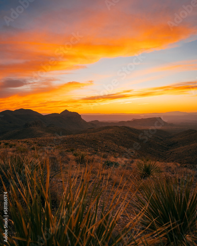 Sunset view from Sotol Vista Overlook, Big Bend National Park, Texas © jonbilous
