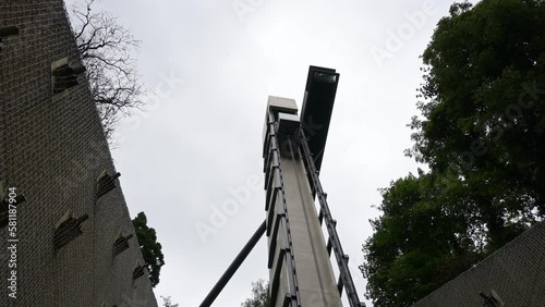 Low angle footage of the Pfaffenthal panoramic elevator in Luxembourg photo