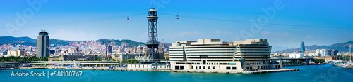 Photography Panoramic view at Barcelona embankment, Spain