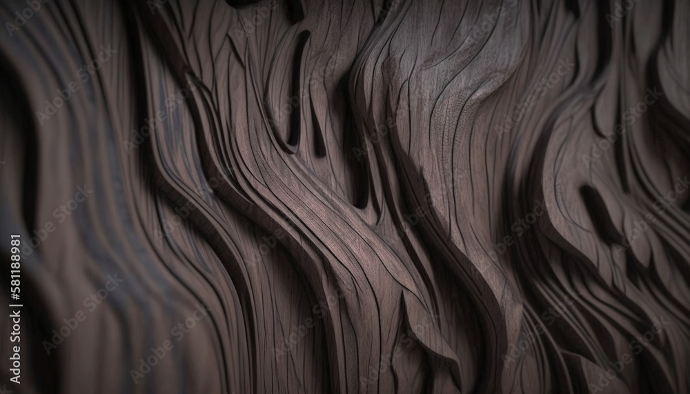 Obraz premium Dark wooden texture pattern. Generative AI.