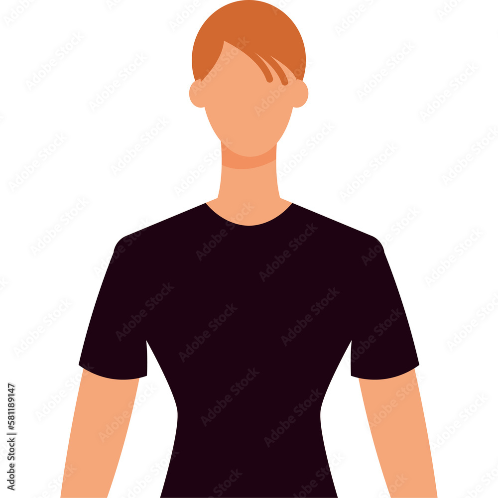 Non binary person waist portrait in flat style Non binary person waist portrait in flat style