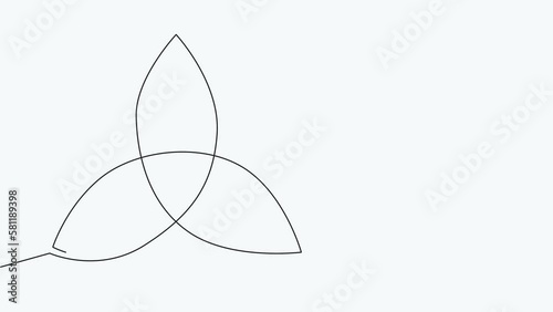 Celtic Trinity Knot, Celtic ornament, design element self drawing animation