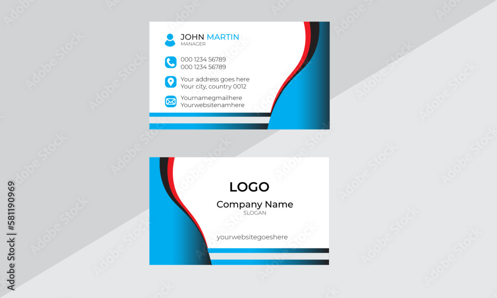modern creative business card template - obrazy, fototapety, plakaty 