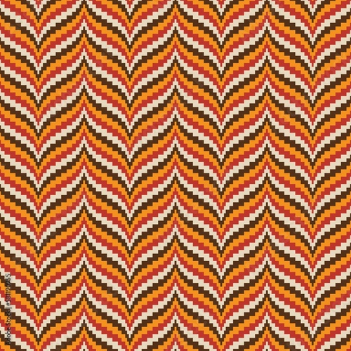bargello embroidery florentine pattern orange brown photo