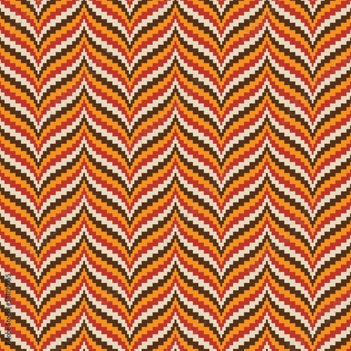 bargello embroidery florentine pattern orange brown
