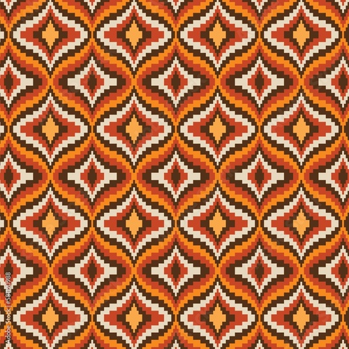 bargello embroidery vector pattern orange brown photo