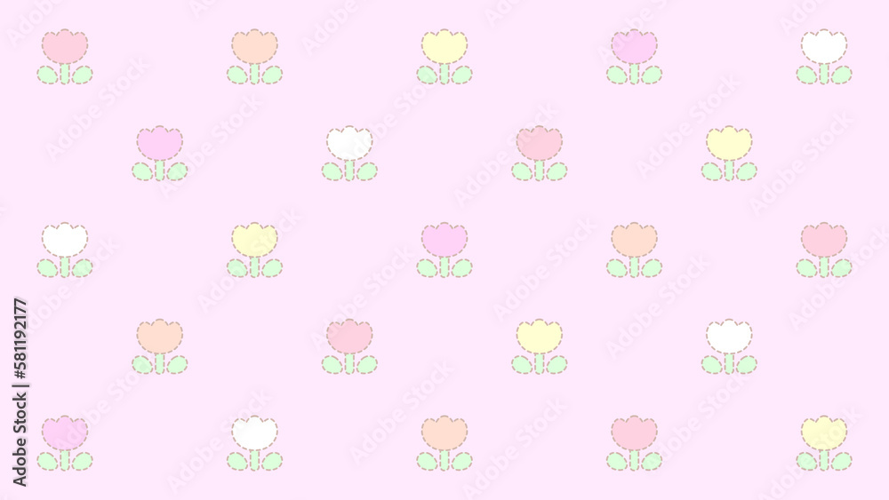 レトロなチューリップパターン♪ レトロなチューリップパターン♪