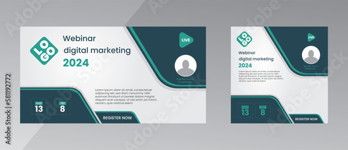 modern design template of a webinar event - Business Conference live webinar banner invitation and social media post template. Business webinar invitation design