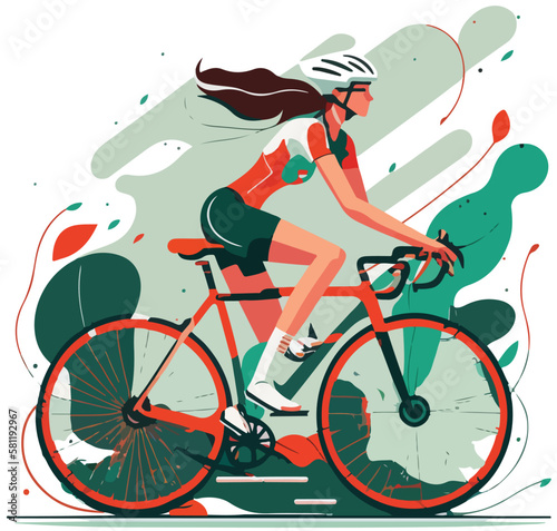 cyclist girl on a bicycle