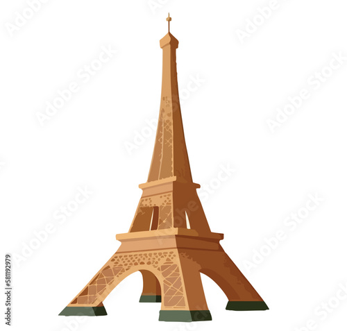 eiffel tower isolated on white