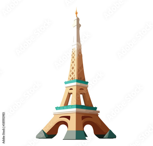 eiffel tower isolated on white