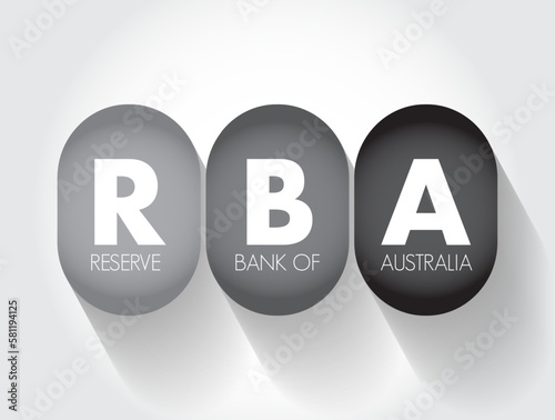 RBA - Reserve Bank of Australia is Australia's central bank and banknote issuing authority, acronym text concept background photo