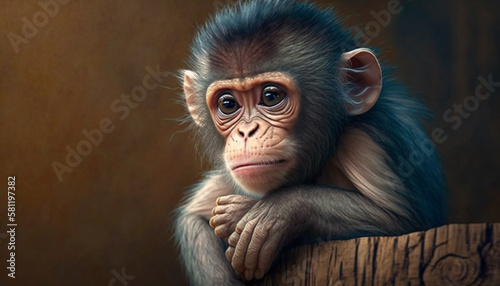 Cute Monkey Illustration © Jardel Bassi
