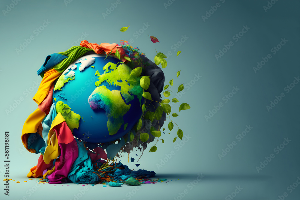 Naklejka premium Abstract illustration of overproduction and overabundance of things. With Generative AI tehnology.