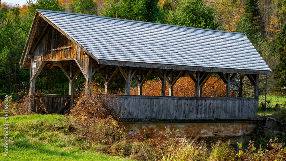 A covered bridge in Vermont - Fall foliage Landscape