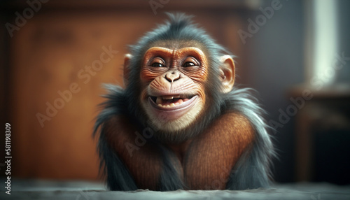 Cute Happy Monkey Illustration © Jardel Bassi