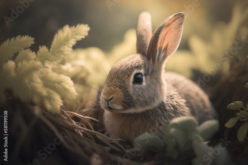 Rabbit in nature, generative AI