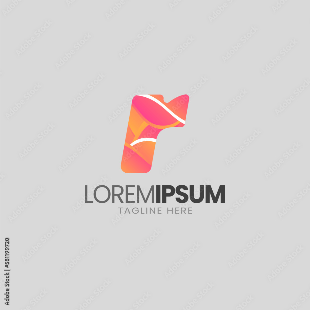 Fototapeta premium Initial R letter abstract gradient logo. Premium business logotype. Graphic alphabet symbol for corporate business identity.