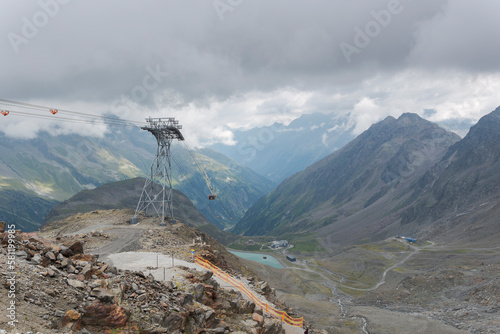 Cable car in the Stubai Glacier, Austrian Alps, municipality of Neustift im Stubaital photo