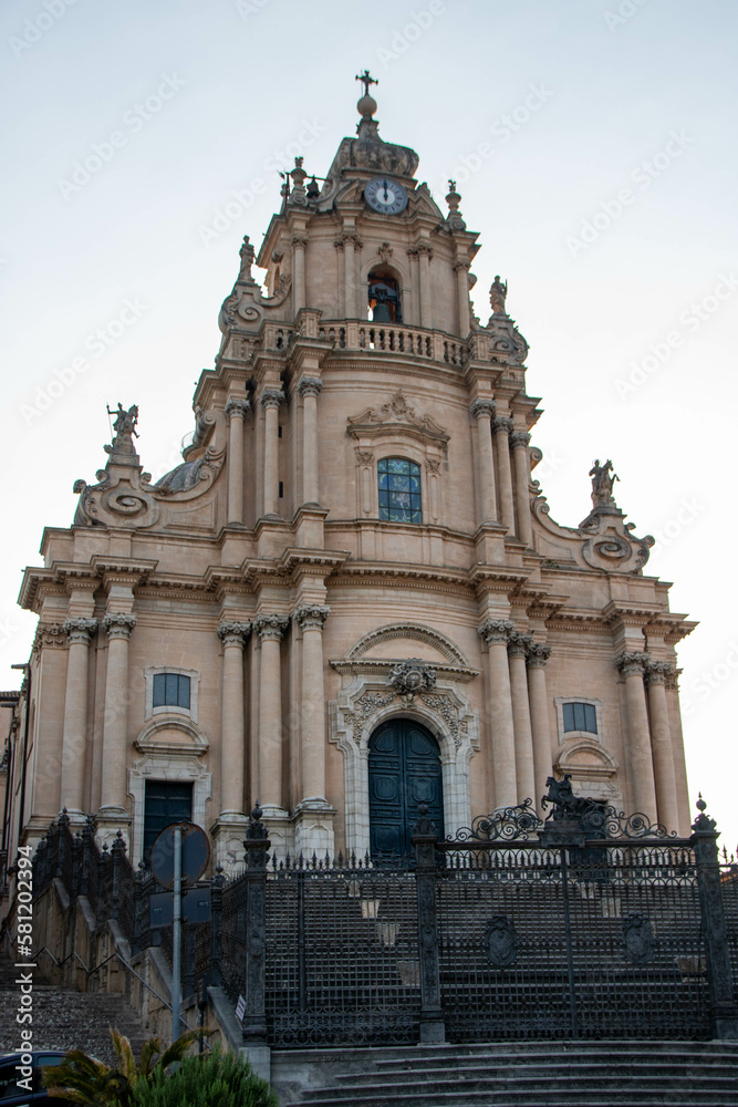 At Ragusa Ibla, Italy, On 07-04-22 . Cathedral of San Giorgio in the istorical center of baroque  Ragusa Ibla, Sicily. Italy