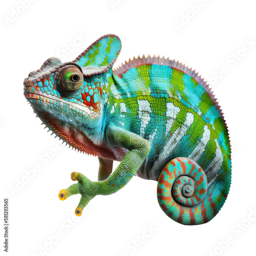 chameleon isolated on white