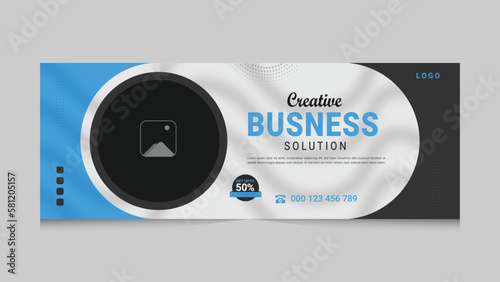 Corporate Banner Design Template, Professional business cover page timeline web ad banner template, Modern layout white background, Email signature