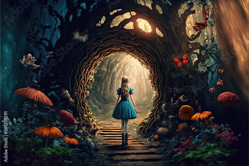 Alice in the magical forest photo