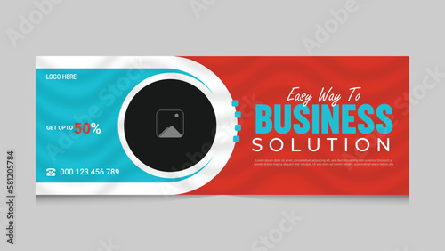 Corporate Banner Design Template, Professional business cover page timeline web ad banner template, Modern layout white background, Email signature
