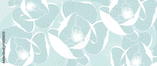 Vector floral background in pastel shades with blue crocuses for decor  covers  wallpapers and postcards