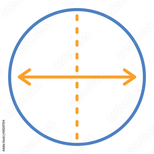Diameter Blue & Orange Line Icon