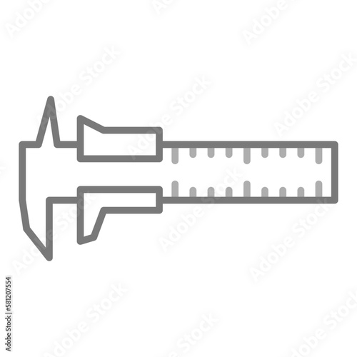 Vernier Caliper Greyscale Line Icon