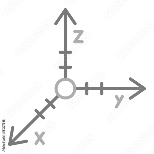 Coordinate Axis Greyscale Line Icon