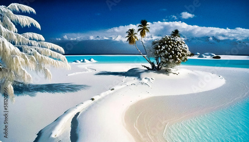 Climate change: Tahiti under snow