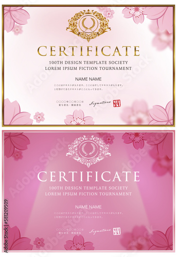 賞状５３（横）certificate　認定証　ディプロマ　表彰状　卒業証