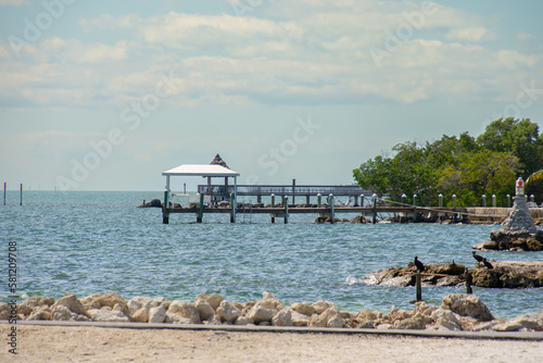 View of a pier on the island of Key Largo in Florida