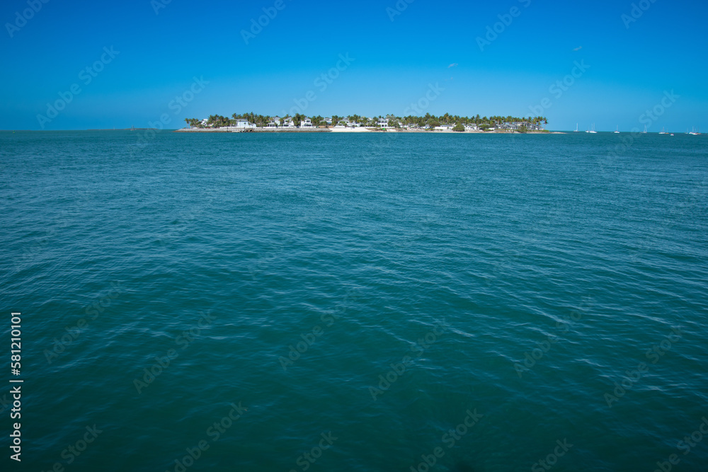 View of the small island located in front of Key West in Florida in the United States