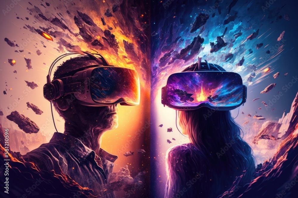Metaverse and virtual reality concept Metaverse and virtual reality concept