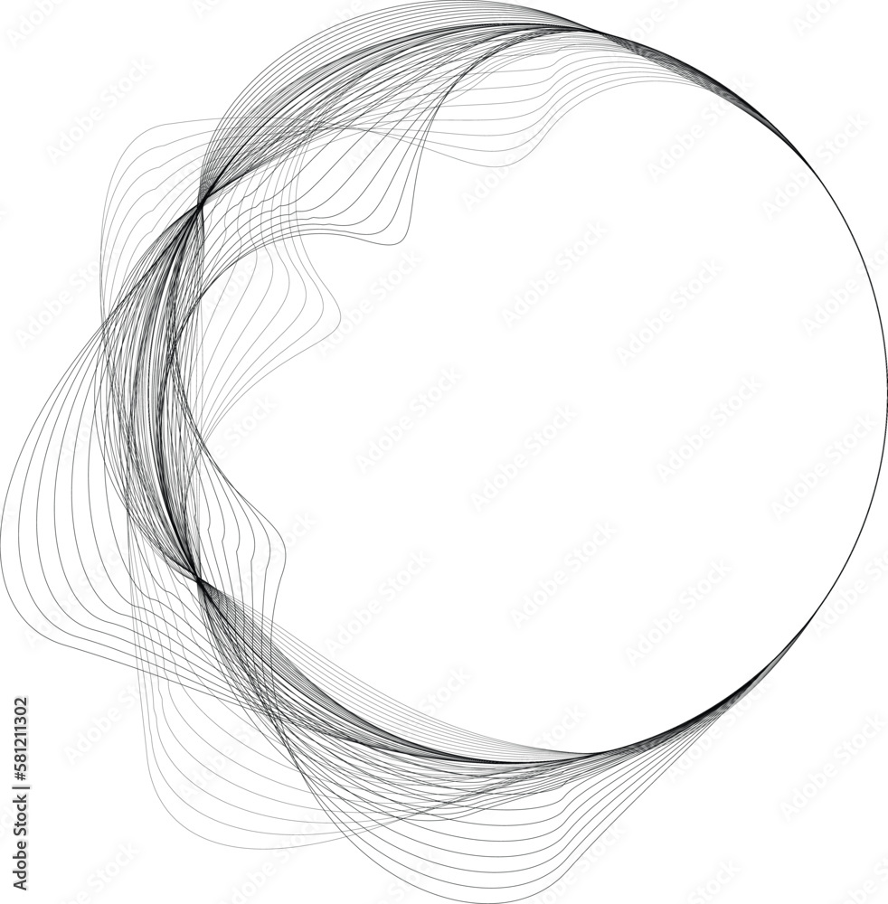 Lines in Circle Form . Spiral Vector Illustration .Technology round. Wave Logo . Design element . Abstract Geometric shape . Lines in Circle Form . Spiral Vector Illustration .Technology round. Wave Logo . Design element . Abstract Geometric shape .