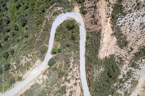 overhead photo of an old road in the south of Granada