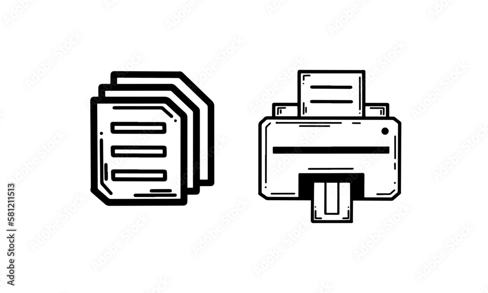 printer, paper Symbols icon Outlines illustration Simple vector printer, paper Symbols icon Outlines illustration Simple vector