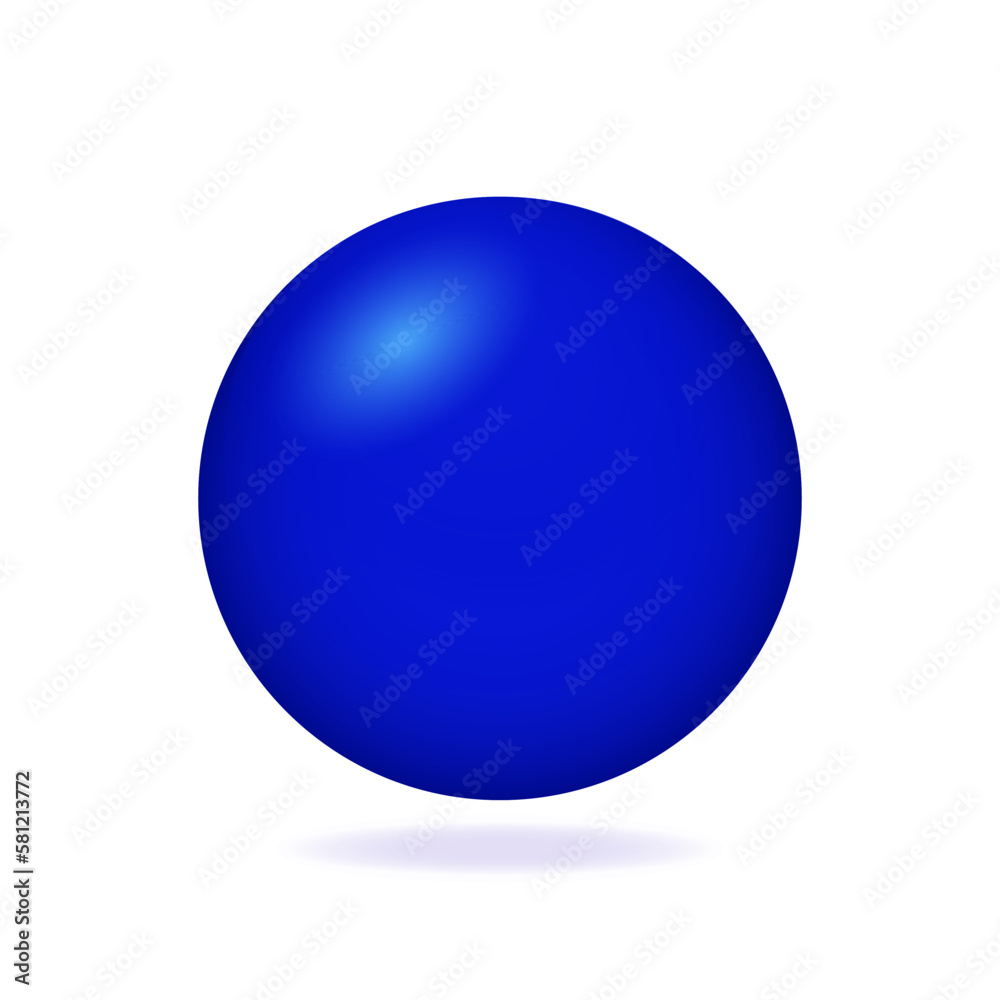 simple blue one ball made of plastic, rubber or rubber