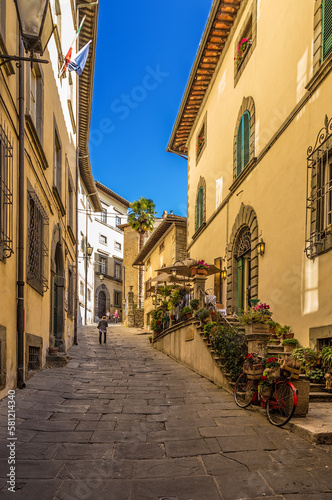 Fototapeta Naklejka Na Ścianę i Meble -  Cortona, Italy. Picturesque medieval street