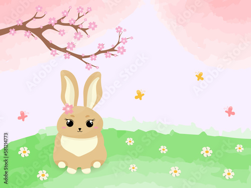 Cute Bunny. Vector illustration