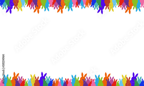 colorful rabbit easter bunny border frame background