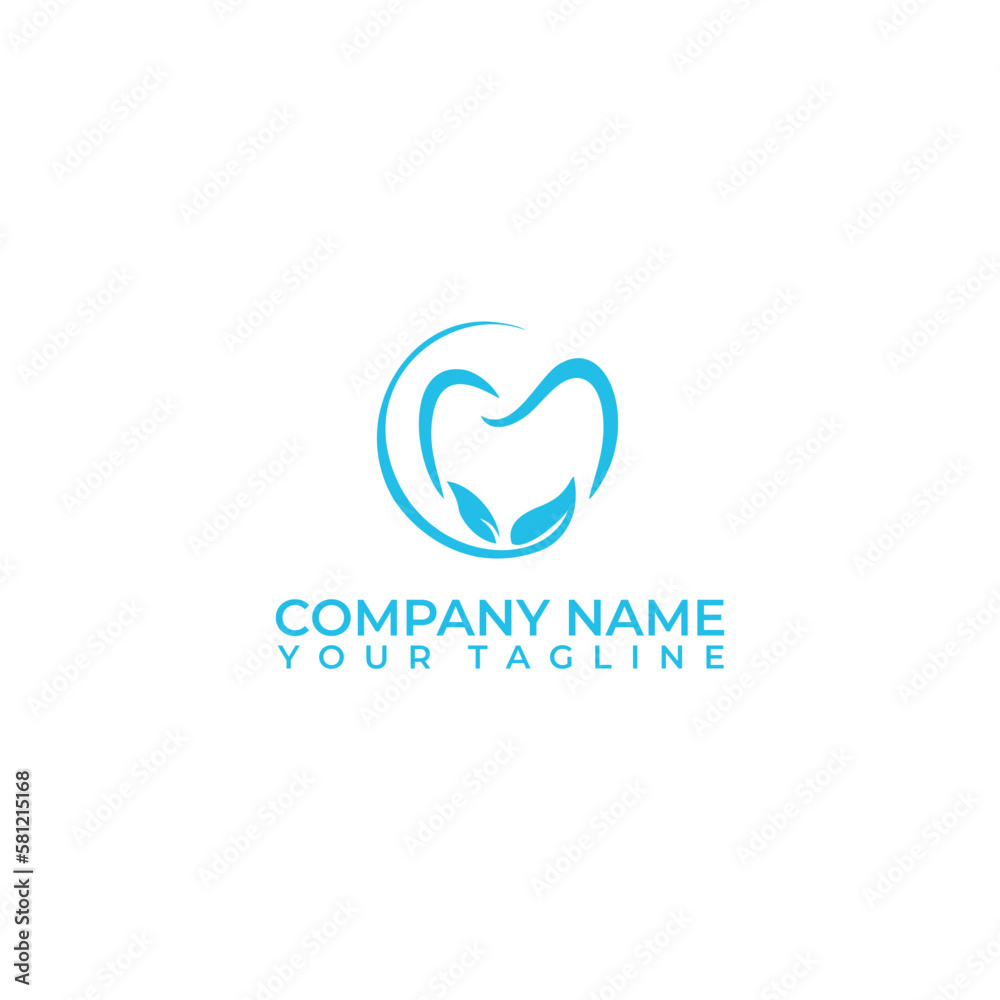 Nature Dental vector icon. Dentist vector logo design with isolated background.