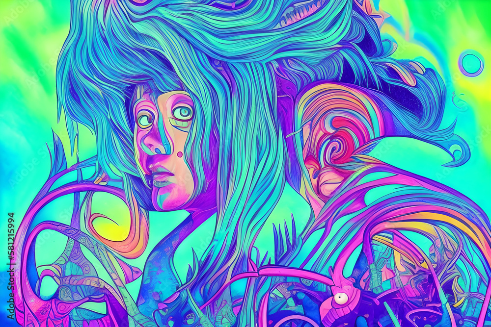 Spiritual, Surreal & Psychedelic Poster art, Synthwave, and retro wave background, Grainy landscape, futuristic design, wave music, the 80s styled Surreal landscape 
