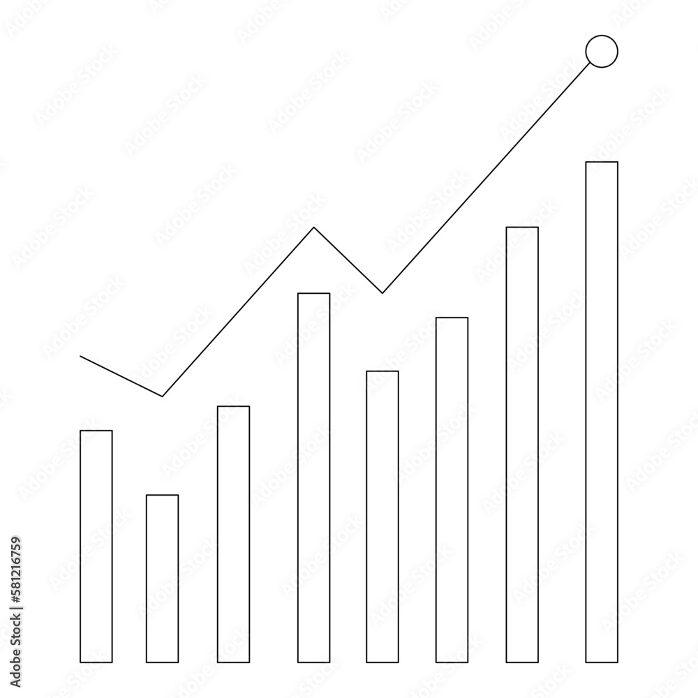 Financial chart line vector symbol for web sites and mobile apps, financial business banking forex Financial chart line vector symbol for web sites and mobile apps, financial business banking forex