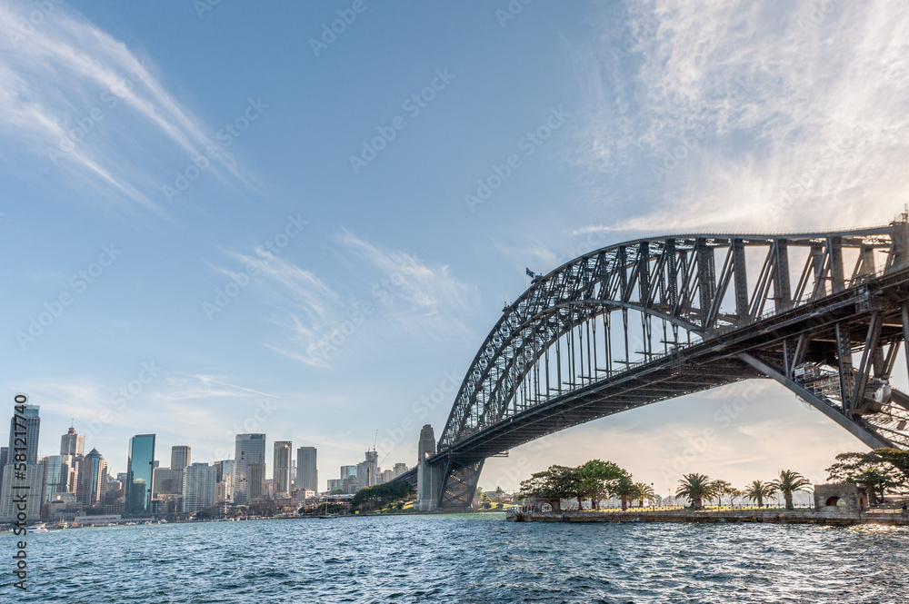 Sydney Harbour Bridge With Business district. Cityscape