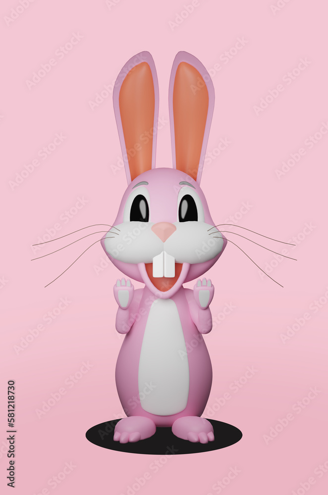 Obraz premium Rabbit. Bunny. 3D illustration