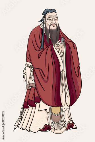Confucius (551-479) was a Chinese philosopher and politician of the Spring and Autumn period who is traditionally considered the paragon of Chinese sages. photo